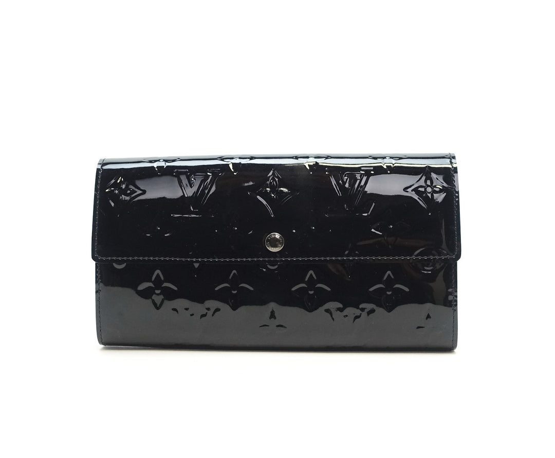 sarah monogram vernis leather wallet