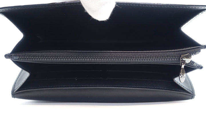 sarah monogram vernis leather wallet