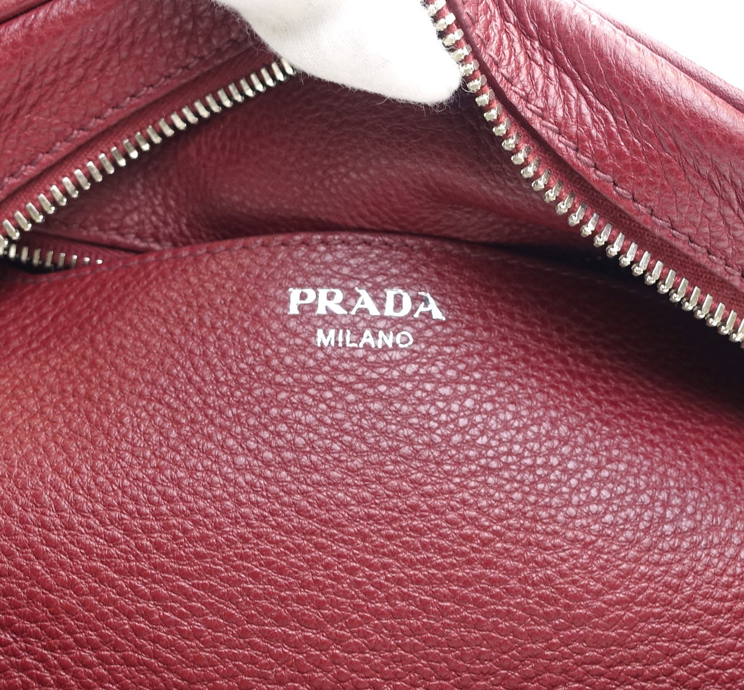 dome vitello daino leather handbag