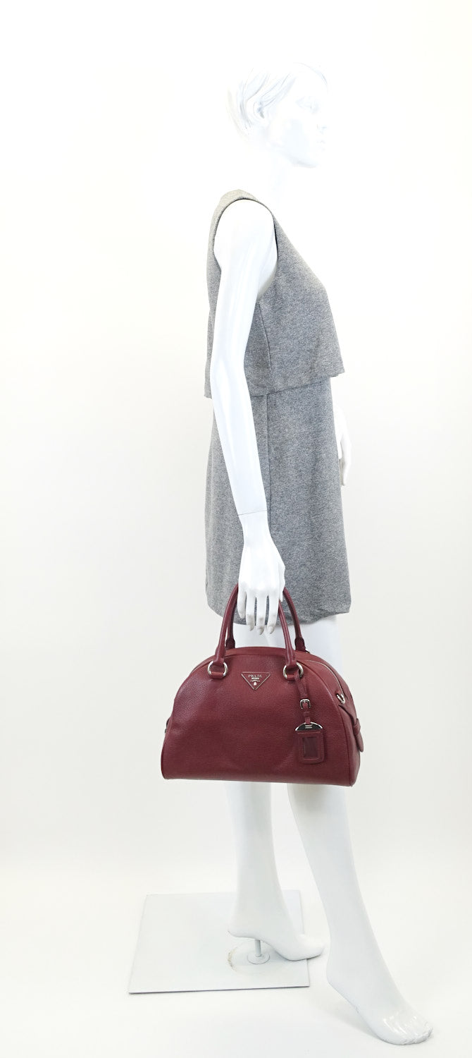 dome vitello daino leather handbag