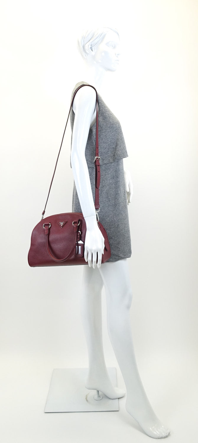 dome vitello daino leather handbag