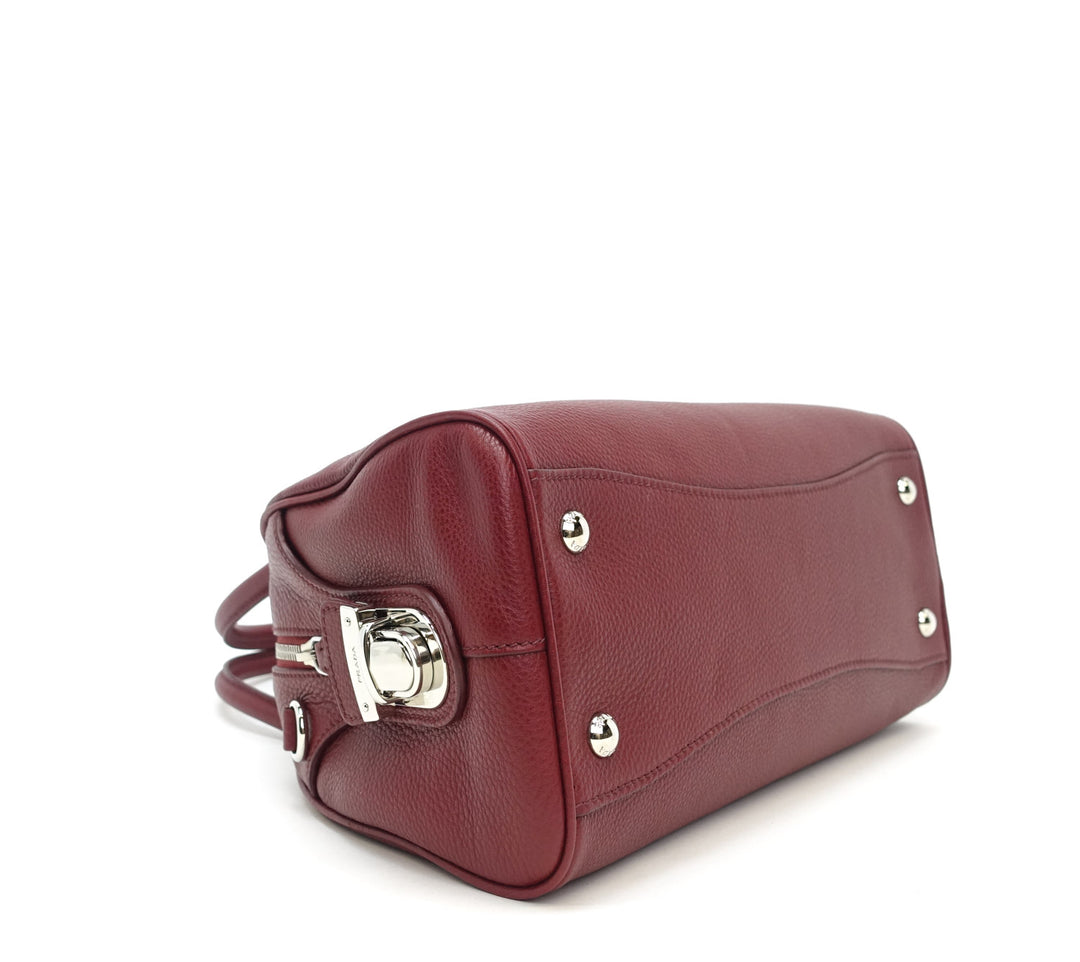 dome vitello daino leather handbag