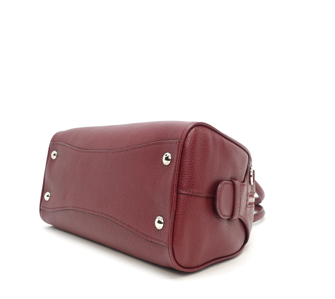 dome vitello daino leather handbag