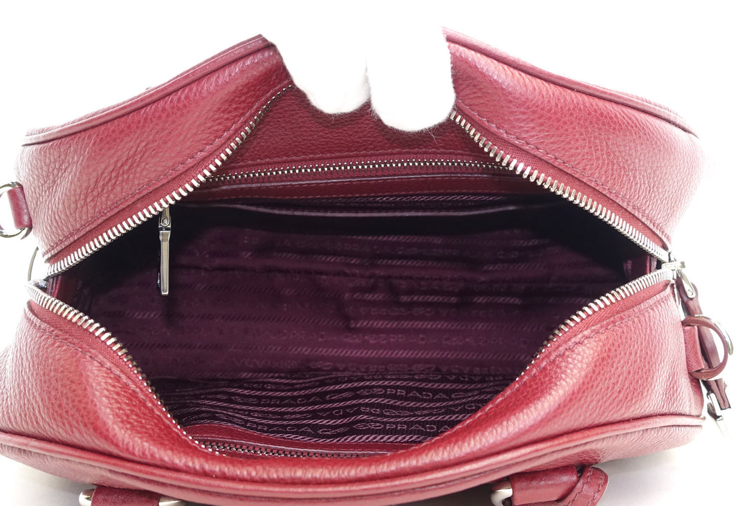 dome vitello daino leather handbag
