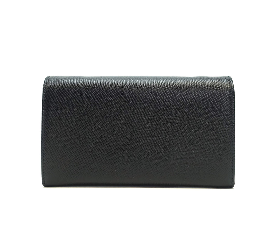 lux bow wallet on a chain saffiano leather bag