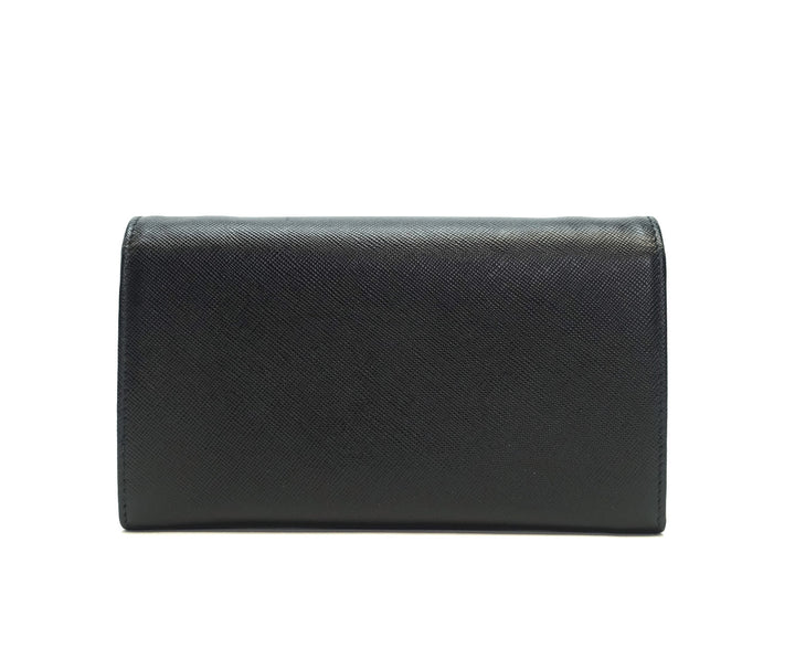 lux bow wallet on a chain saffiano leather bag