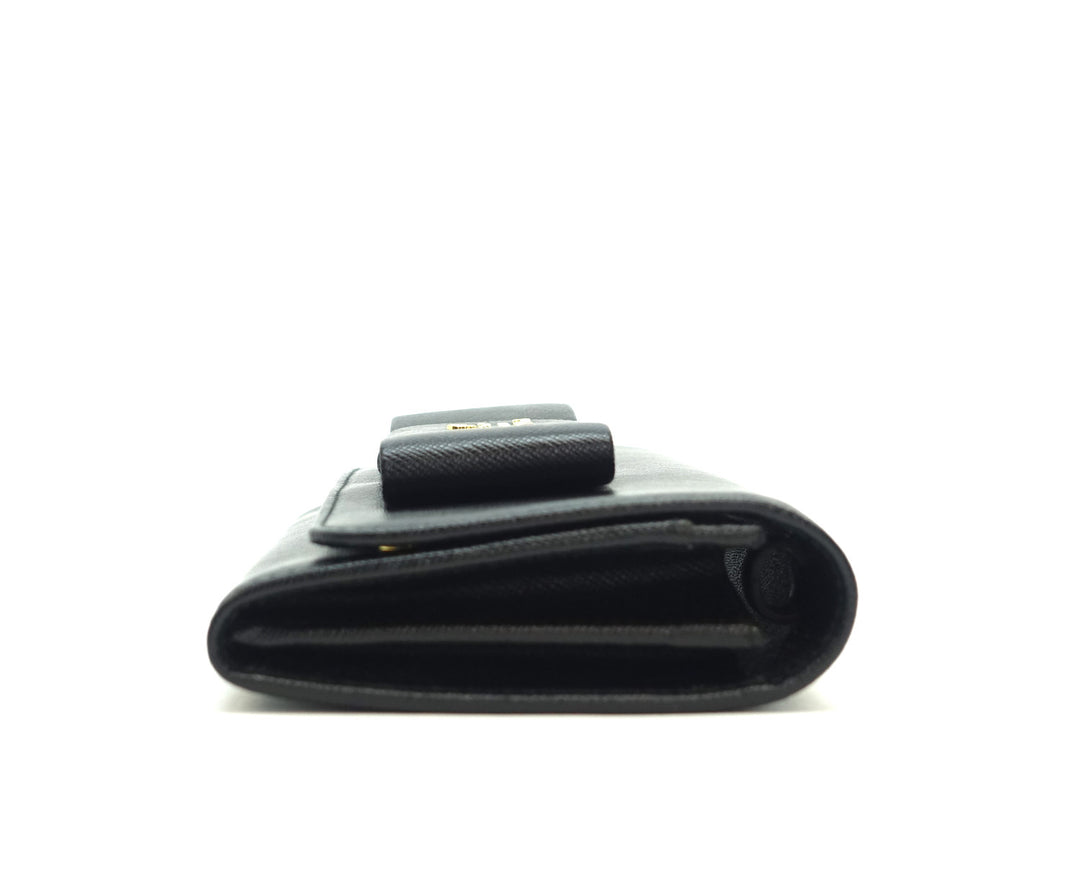 lux bow wallet on a chain saffiano leather bag