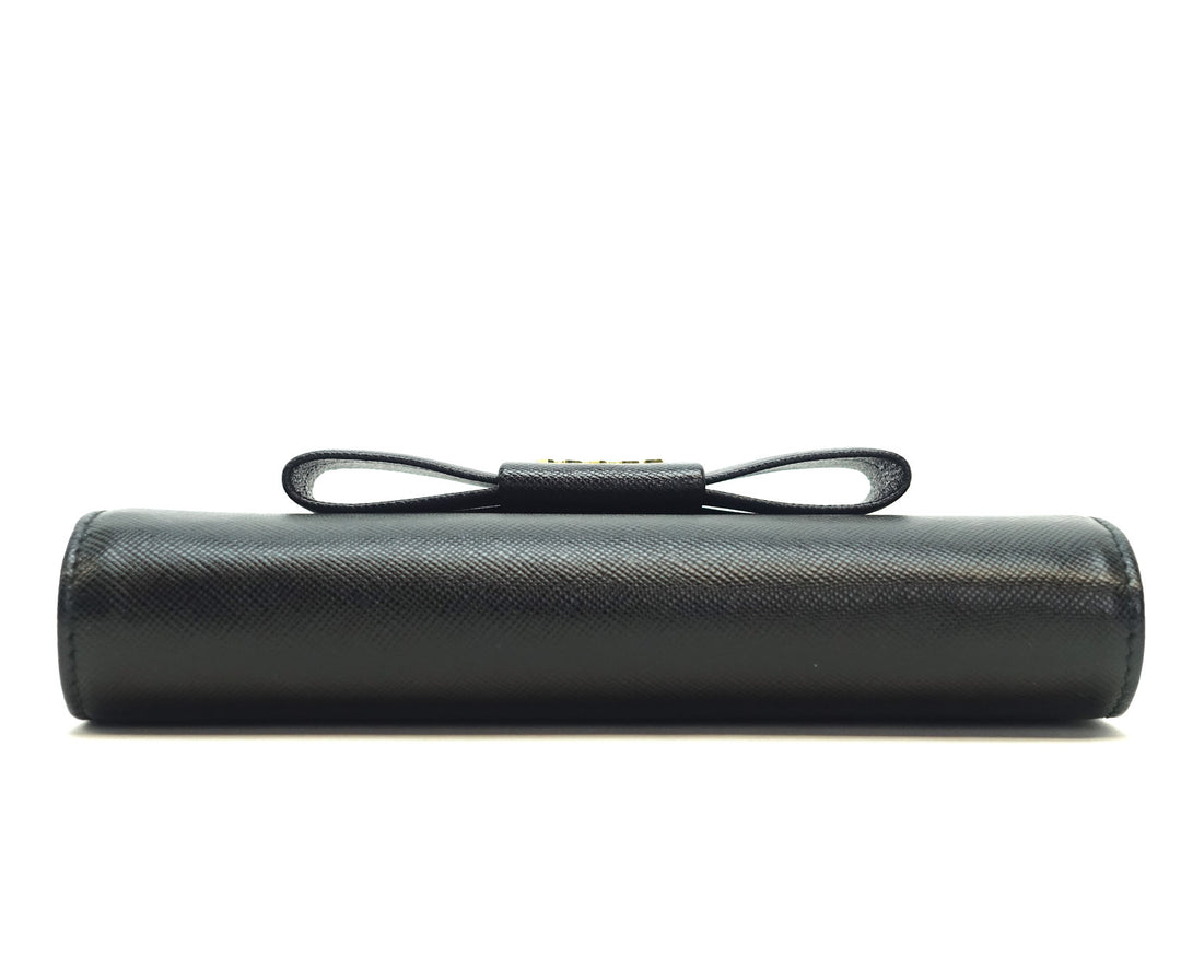 lux bow wallet on a chain saffiano leather bag