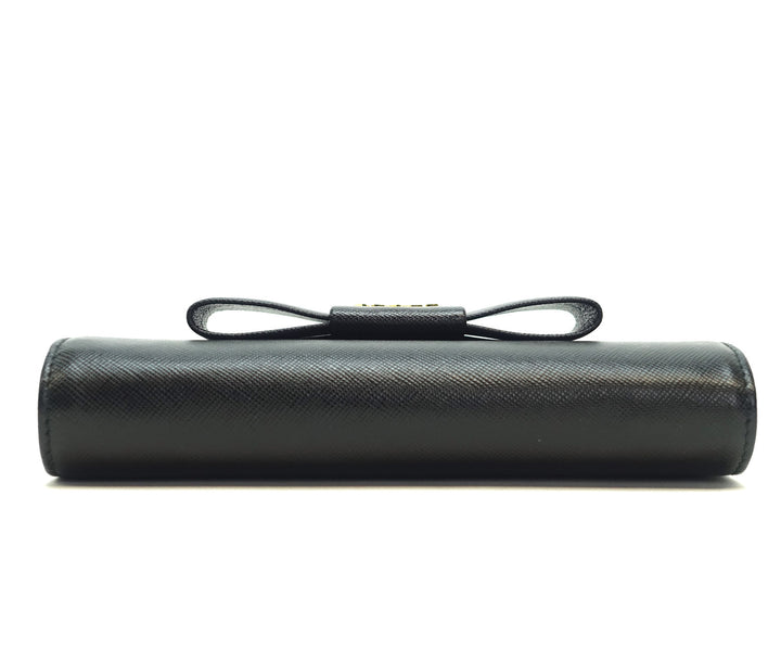 lux bow wallet on a chain saffiano leather bag