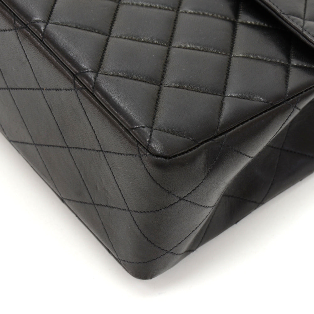 12" lambskin leather single flap shoulder bag