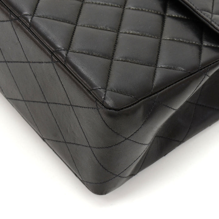 12" lambskin leather single flap shoulder bag