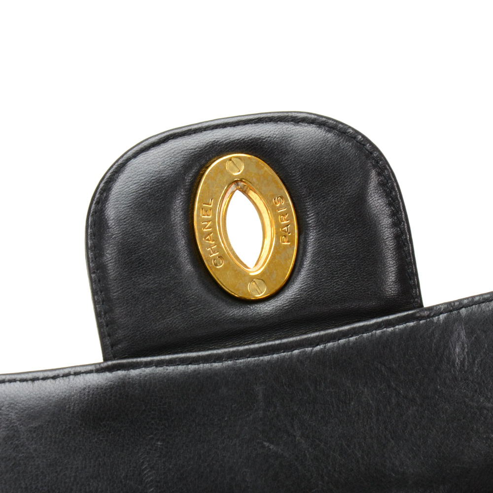 12" lambskin leather single flap shoulder bag