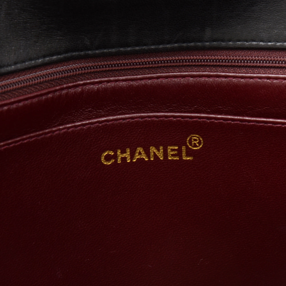 12" lambskin leather single flap shoulder bag
