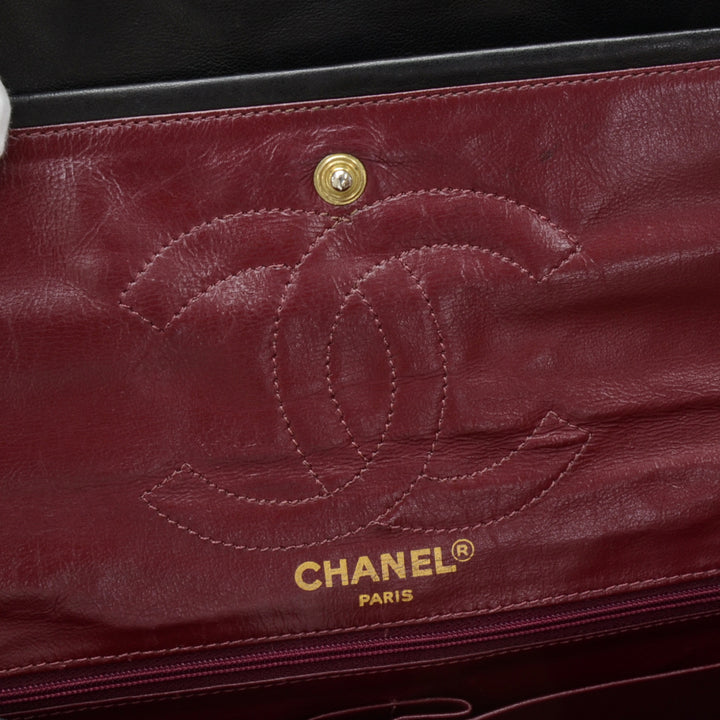 lambskin leather double flap shoulder bag - paris limited edition
