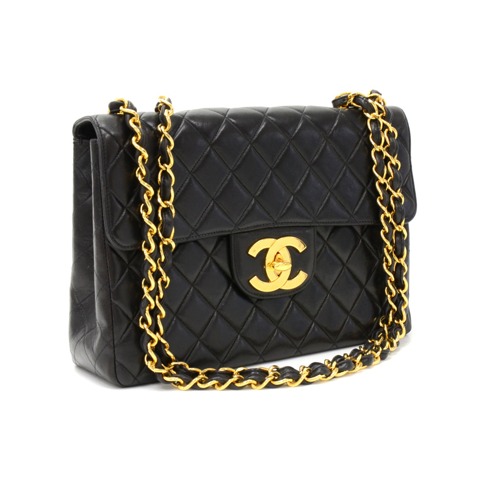 12" lambskin leather single flap shoulder bag
