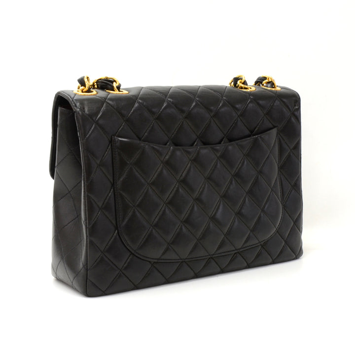 12" lambskin leather single flap shoulder bag