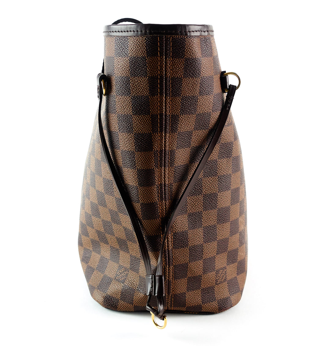 neverfull mm damier ebène canvas tote bag with pouch
