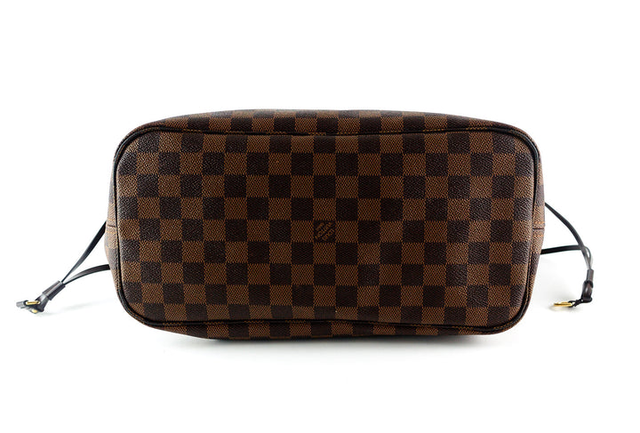 neverfull mm damier ebène canvas tote bag with pouch