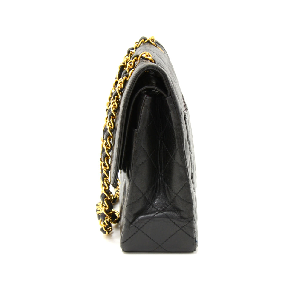 lambskin leather double flap shoulder bag - paris limited edition