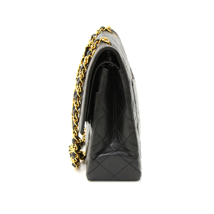 lambskin leather double flap shoulder bag - paris limited edition