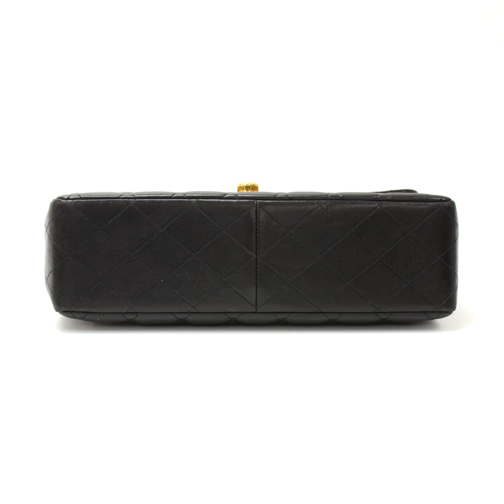 12" lambskin leather single flap shoulder bag
