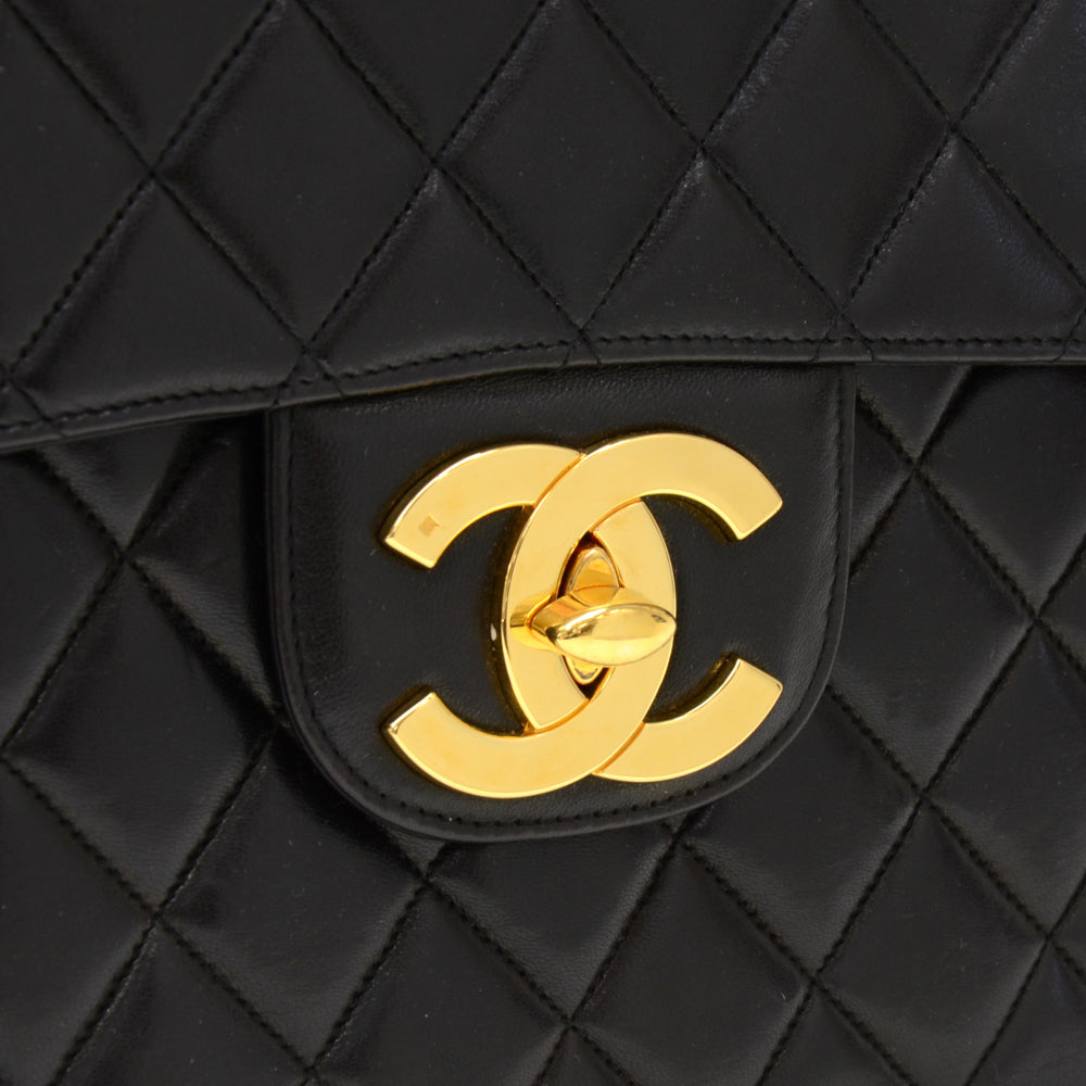 12" lambskin leather single flap shoulder bag