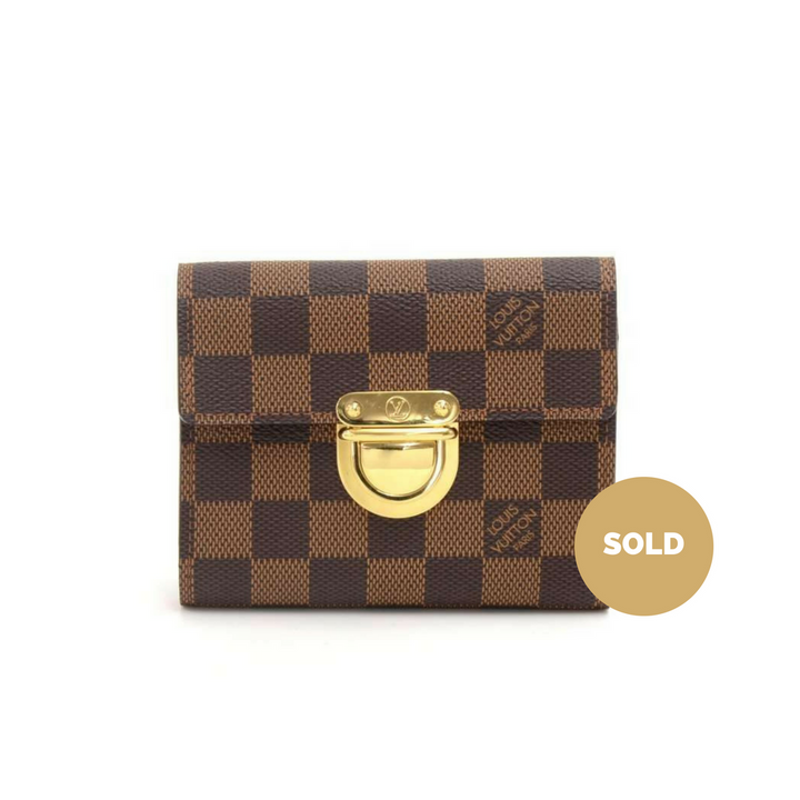 portefeuille koala damier ebène canvas trifold wallet