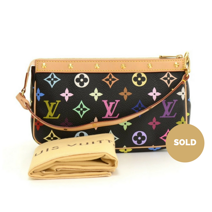 pochette accessoires multicoloured monogram canvas evening bag