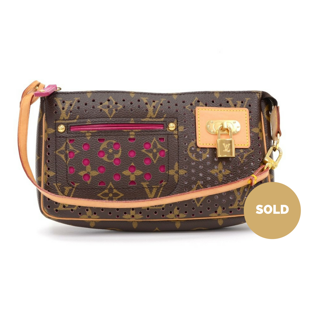 perforated monogram canvas accessoires evening bag - 2006 limited edition