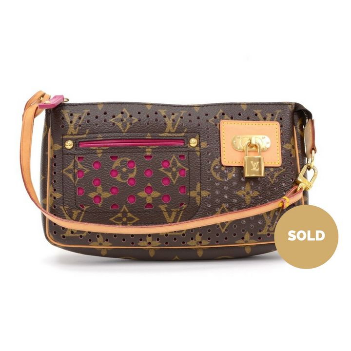 perforated monogram canvas accessoires evening bag - 2006 limited edition