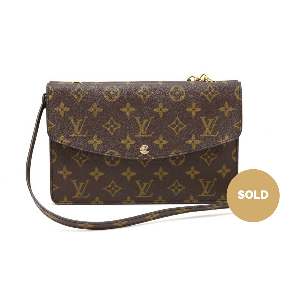 pochette double rabat monogram canvas shoulder bag