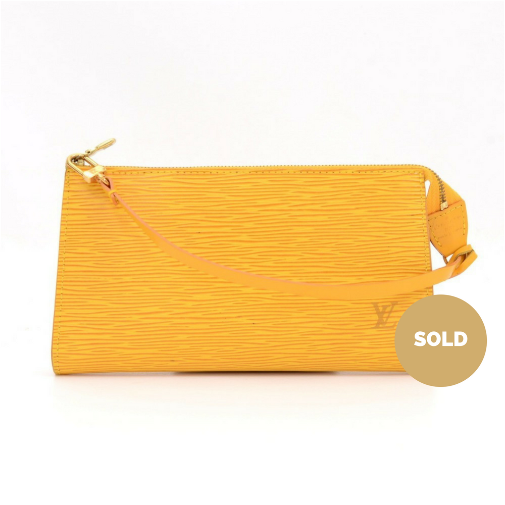 epi leather pochette accessoires handbag