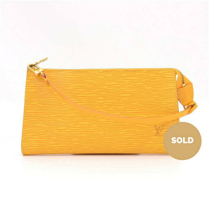 epi leather pochette accessoires handbag