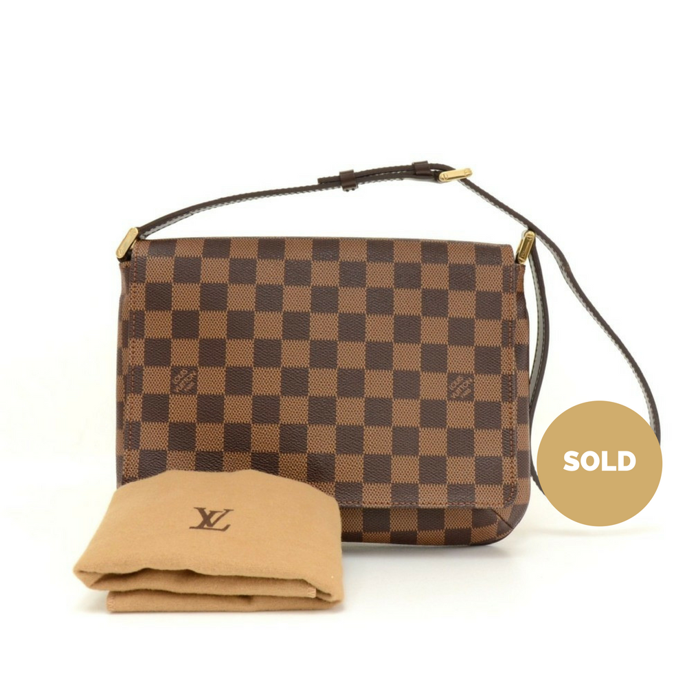 musette tango damier ebene canvas shoulder bag