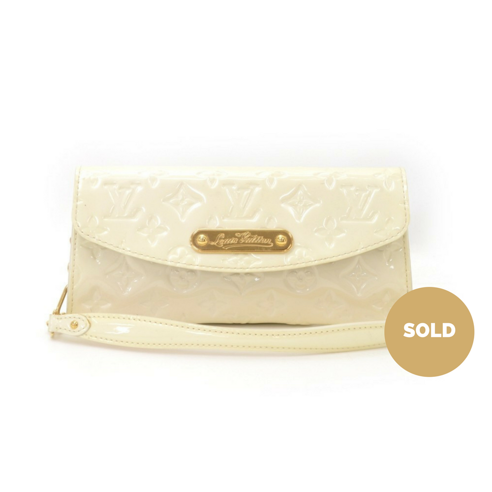sunset boulevard monogram vernis leather evening bag