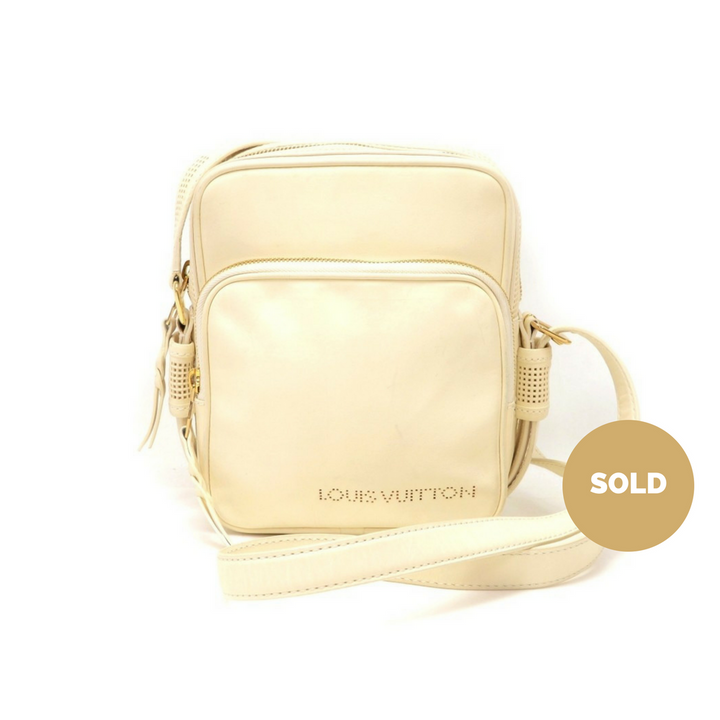 off white leather messenger bag