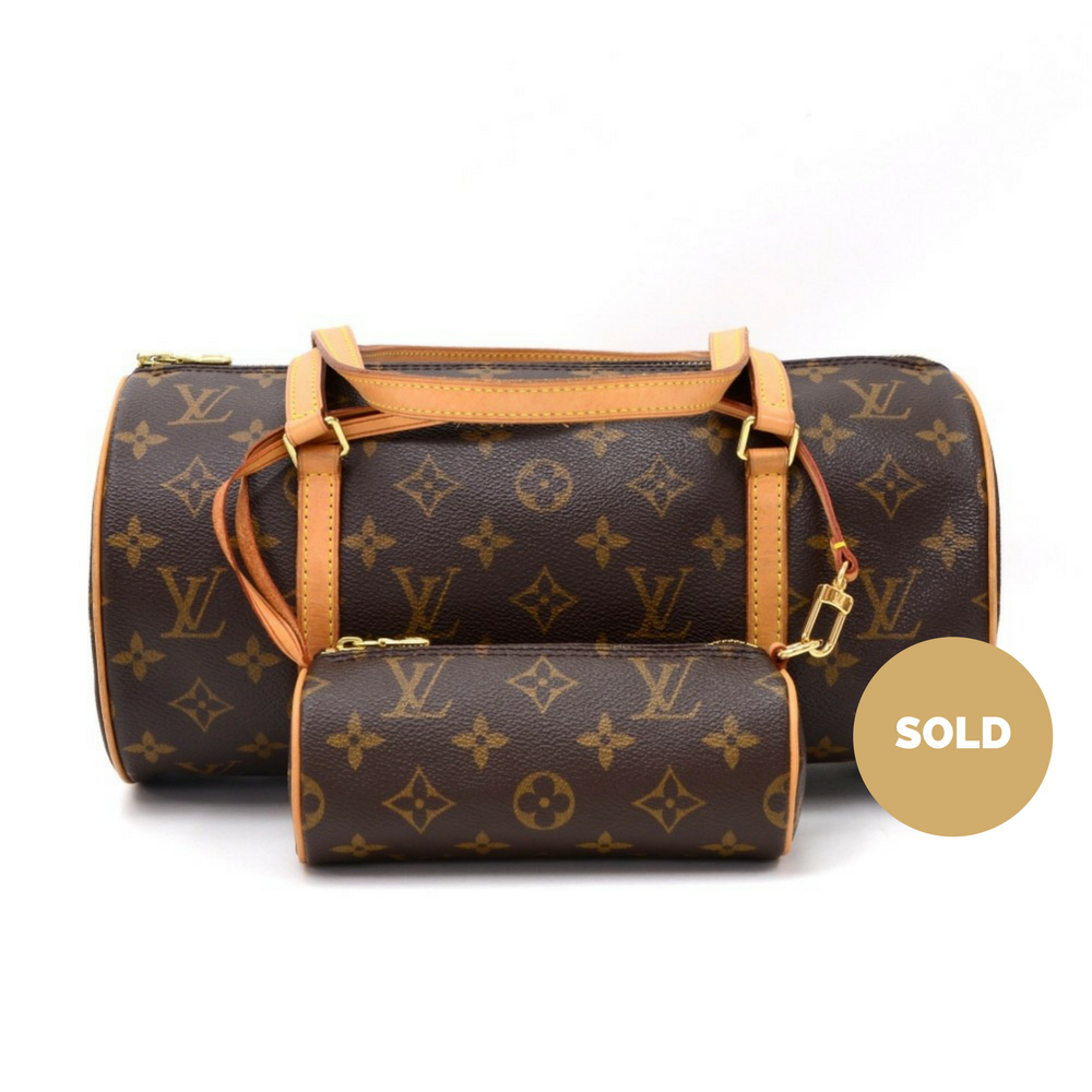papillon 30 monogram canvas handbag with pouch