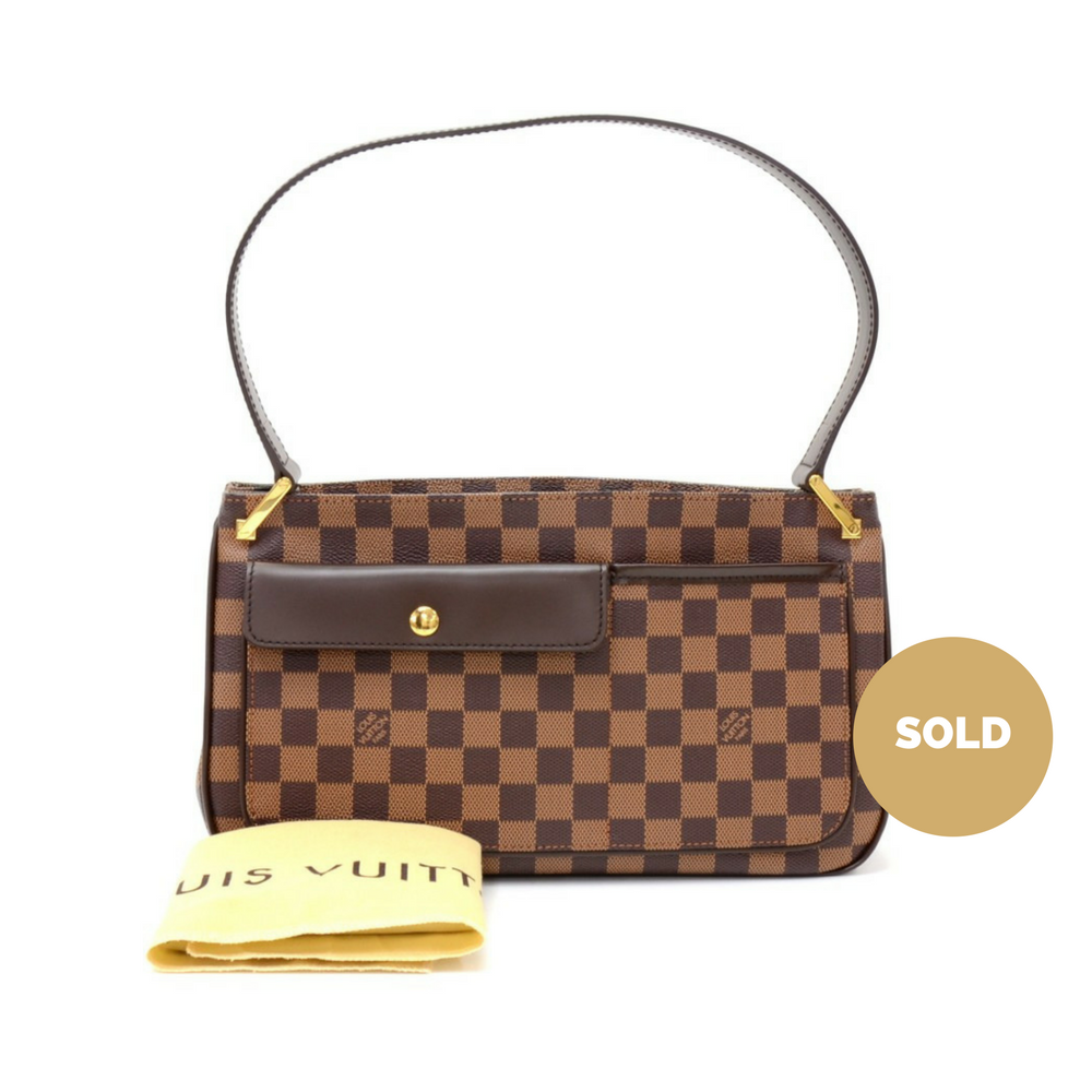 aubagne damier ebène canvas shoulder bag