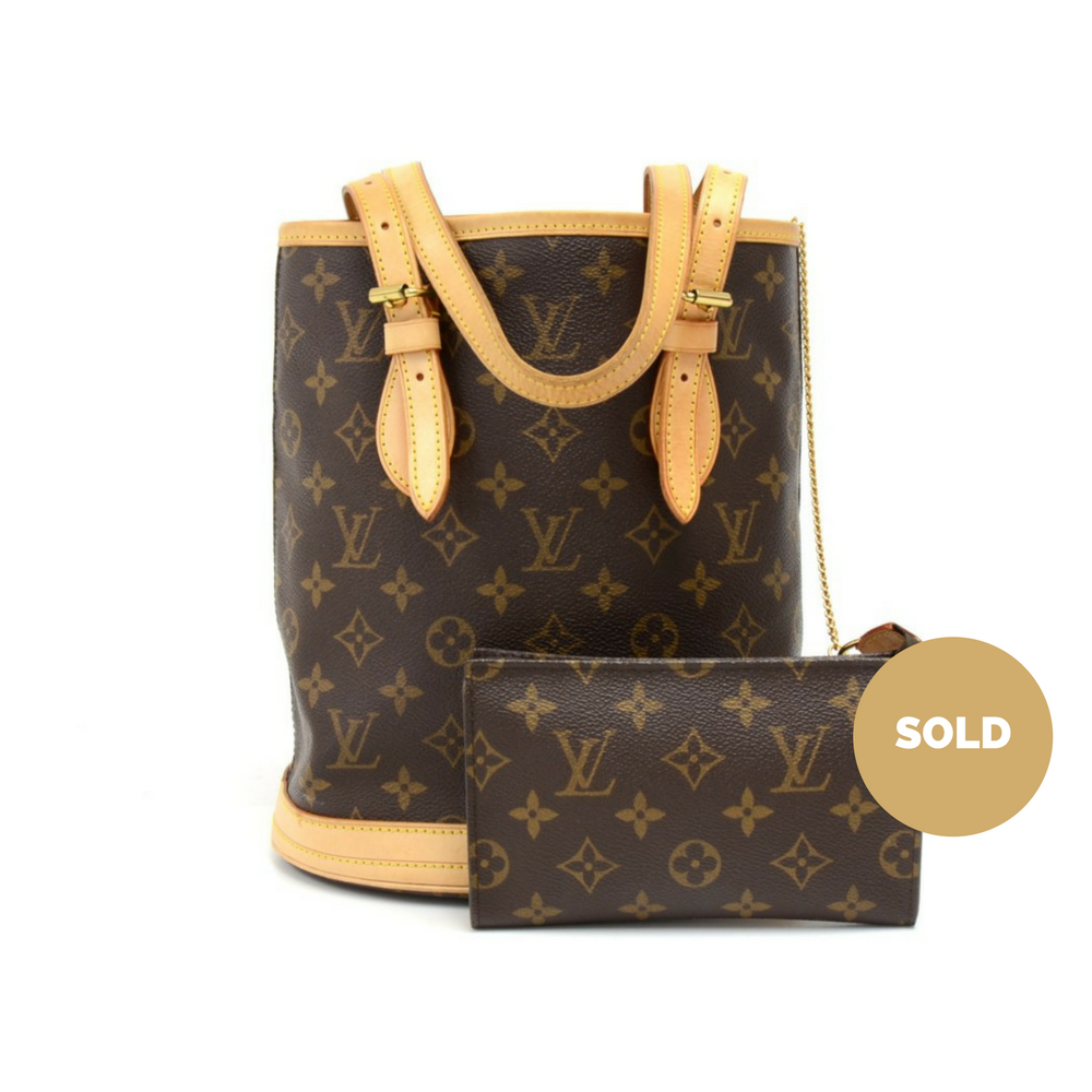 bucket pm monogram canvas shoulder bag