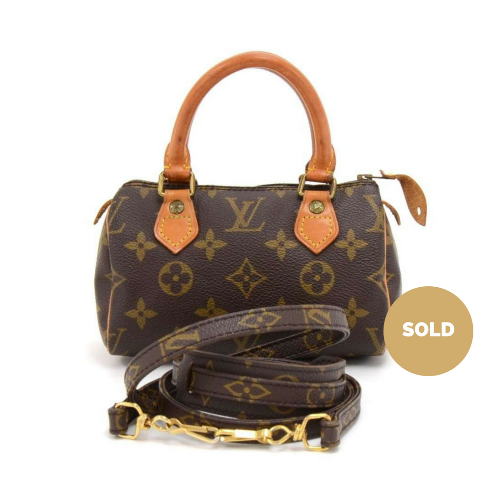 mini speedy sac hl monogram canvas handbag with strap