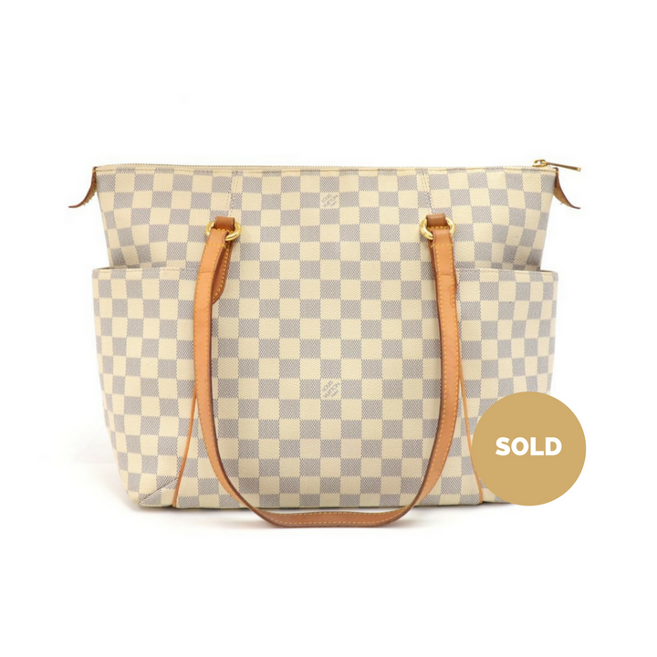 totally pm damier azur canvas shoulder bag