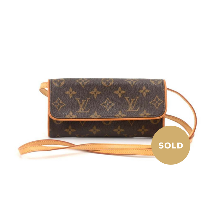 pochette twin pm monogram canvas shoulder bag