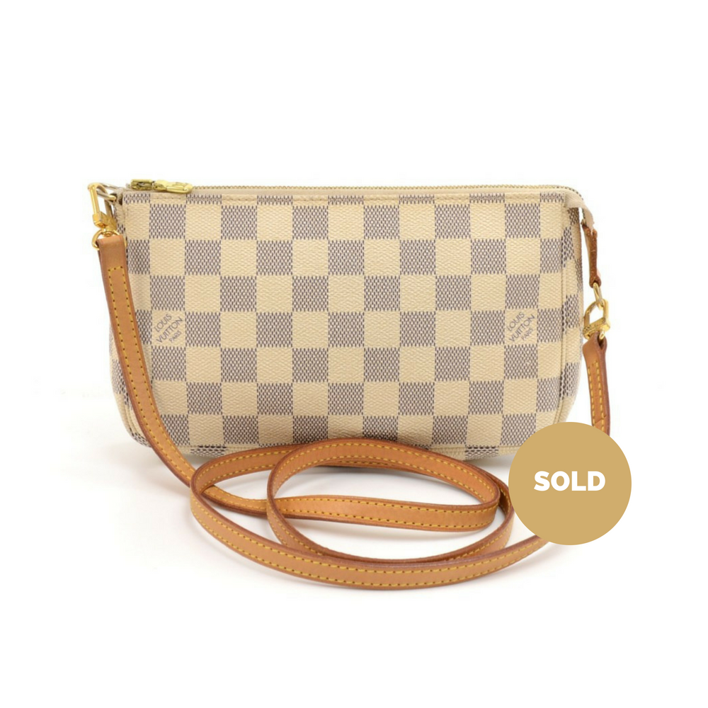 pochette accessoires damier azur canvas bag with strap