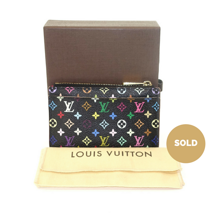 multicolour coin purse with key ring