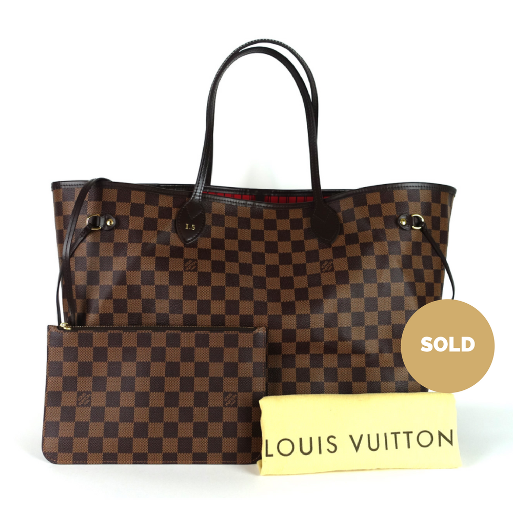 neverfull gm damier ebène canvas tote bag