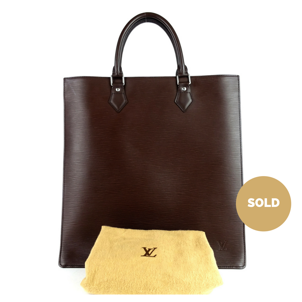 sac plat epi leather tote bag