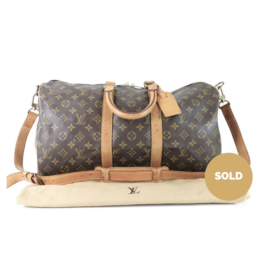 keepall 45 bandouliere monogram canvas travel bag with strap