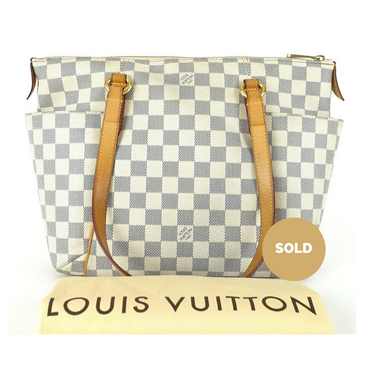 totally pm damier azur canvas shoulder bag