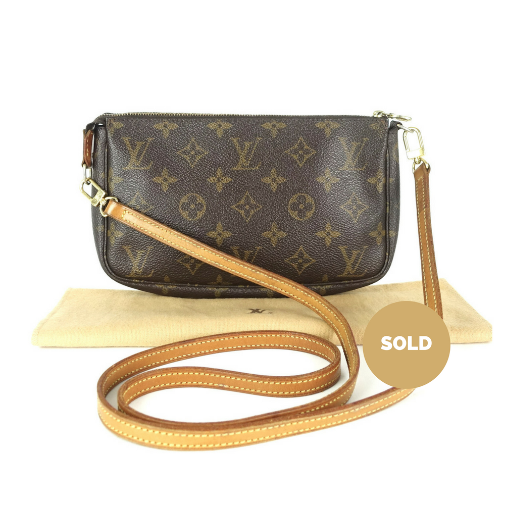 pochette accessoires monogram canvas bag with long strap