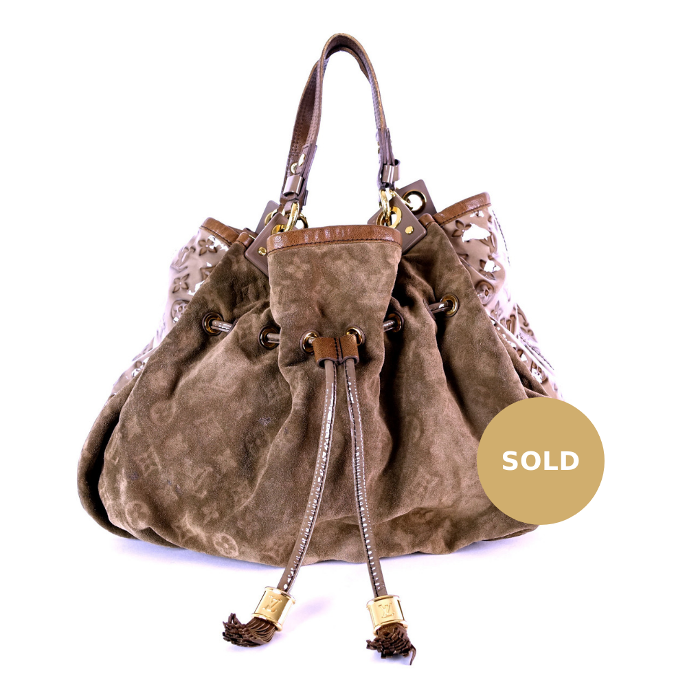 irene monogram suede hobo bag